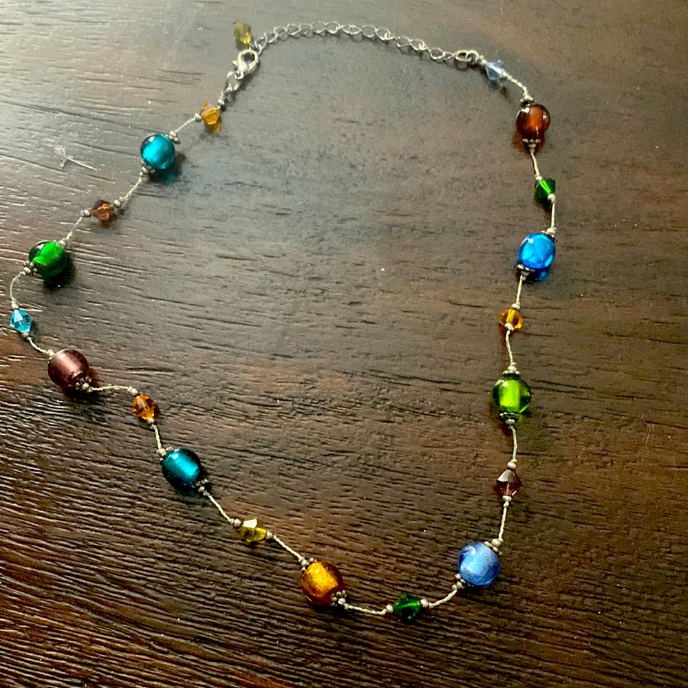 Colorful glass beaded necklace